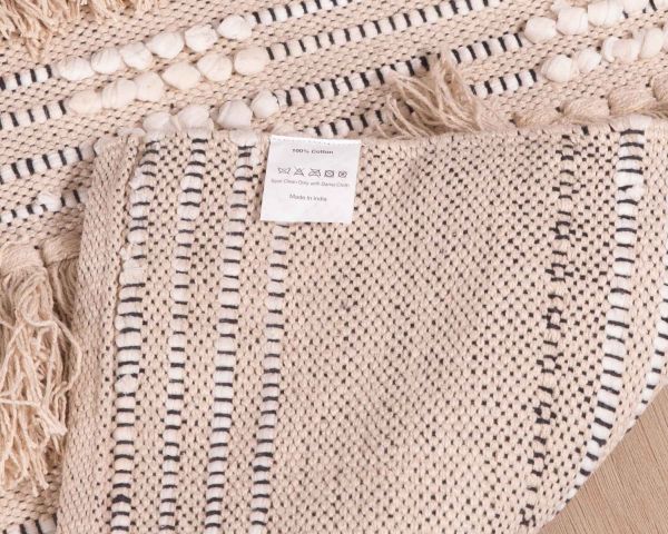 Alfombra «Matis» de texturas variadas, de color beige y tejida a mano, de 200 x 300 cm