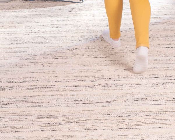 Gran alfombra tejida a mano de algodón y yute «Solira», de 300 x 200 cm