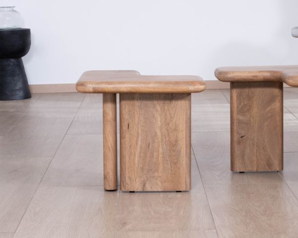 Mesa de centro modular de madera de mango «Naura» de estilo orgánico
