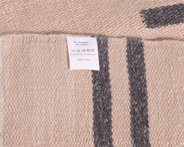 Alfombra grande blanca con rayas azules, de 200 x 300 cm, «Ethnic»