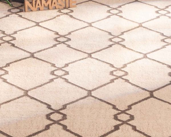 Alfombra de yute y lana estilo kilim, color beige, modelo «Cocoon», de 200 x 300 cm