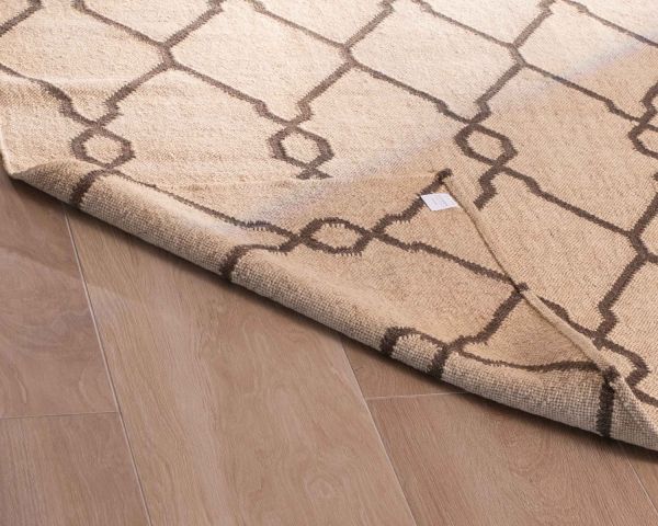 Alfombra de yute y lana estilo kilim, color beige, modelo «Cocoon», de 200 x 300 cm