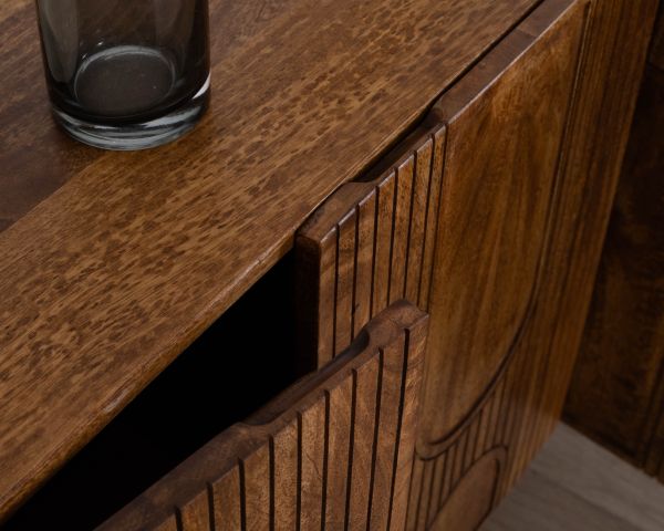 Aparador de 4 puertas de estilo «newtro» en madera de mango «Moky», 175 cm