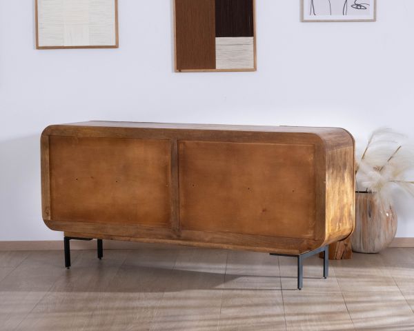 Aparador de 4 puertas de estilo «newtro» en madera de mango «Moky», 175 cm