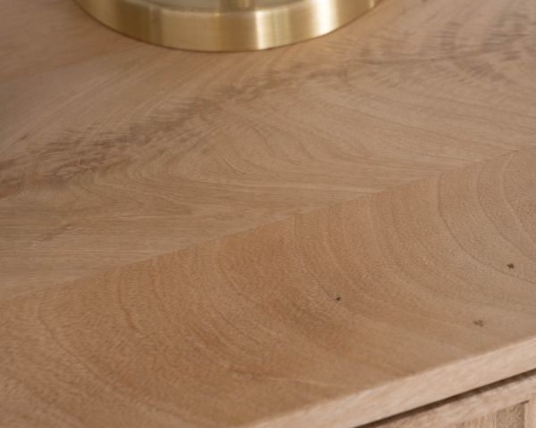 Aparador de 3 puertas de madera maciza de mango «Lanora», con frentes acanalados de estilo retro contemporáneo