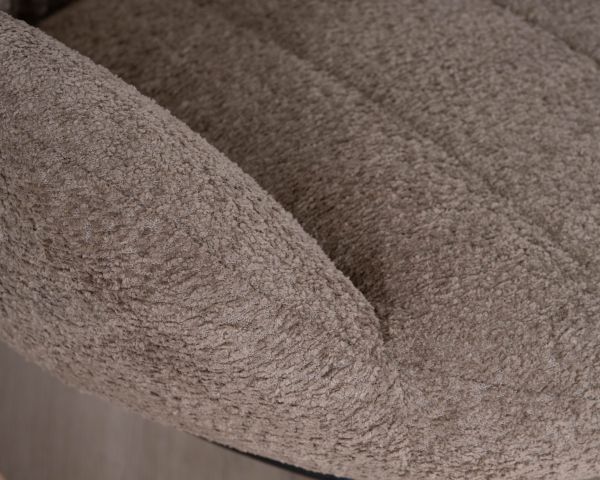Sillón reclinable contemporáneo con tejido bouclé de color topo «Calista»