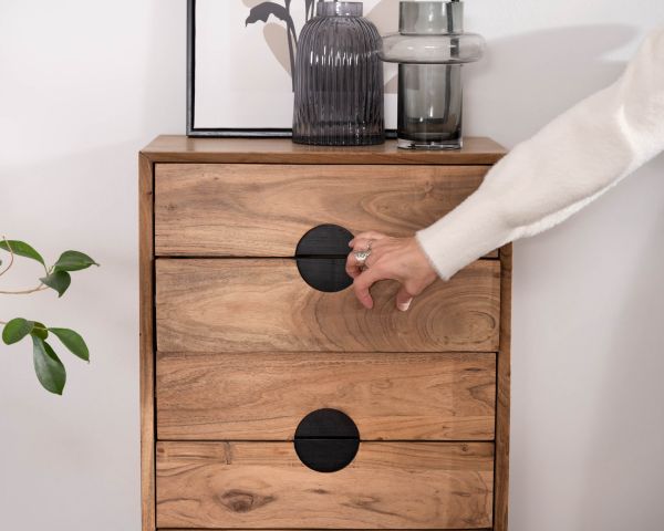 Mueble vertical de acacia con 6 cajones «Spot»