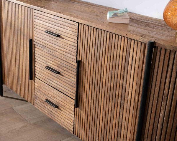 Aparador de 200 cm con puertas y cajones de maderas exóticas «Troms»