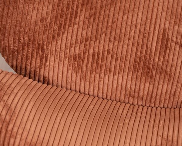 Sillón lounge de diseño en terciopelo acanalado color óxido «Sonate»