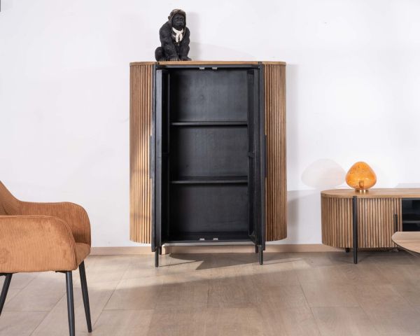 Armario pequeño redondeado de 120 cm de madera exótica «Troms»