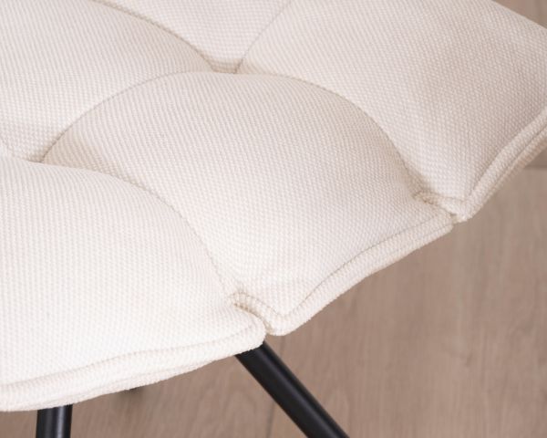 Lote de 2 sillas giratorias de 360° «Cassidy», de diseño y acolchadas, en tejido blanco roto