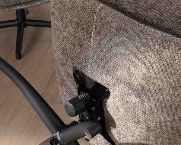 Sillón vintage con puf de tela blanca ultrasuave «Branson»