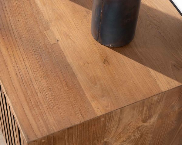 Mueble para la tele de 3 puertas de teca, estilo retro «Opland», 160 cm