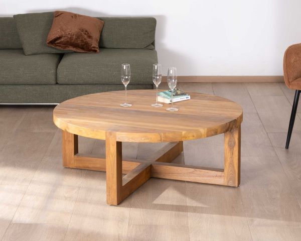 Mesa de centro redonda de 110 cm de teca «Balanka»