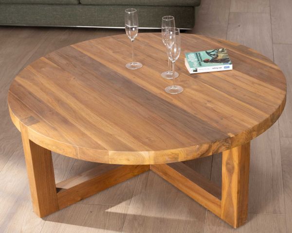 Mesa de centro redonda de 110 cm de teca «Balanka»