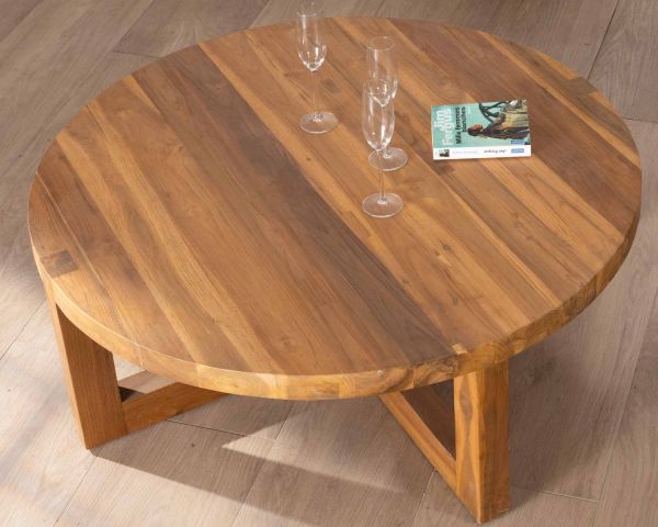 Mesa de centro redonda de 110 cm de teca «Balanka»