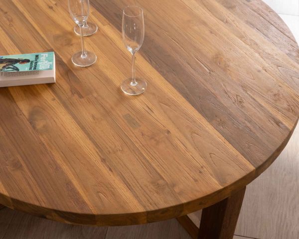 Mesa de centro redonda de 110 cm de teca «Balanka»