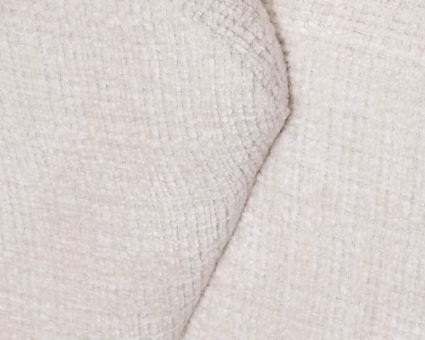 Sillón giratorio de 360°, de diseño minimalista, en tela blanca «Marylin»