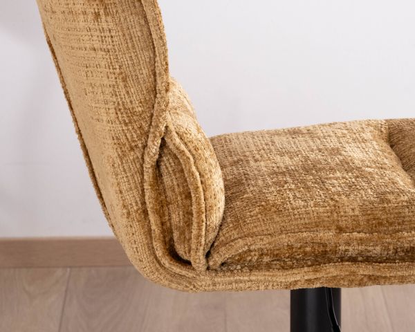 Lote de 2 tronas de tela color mostaza «Topley» con asiento regulable en altura