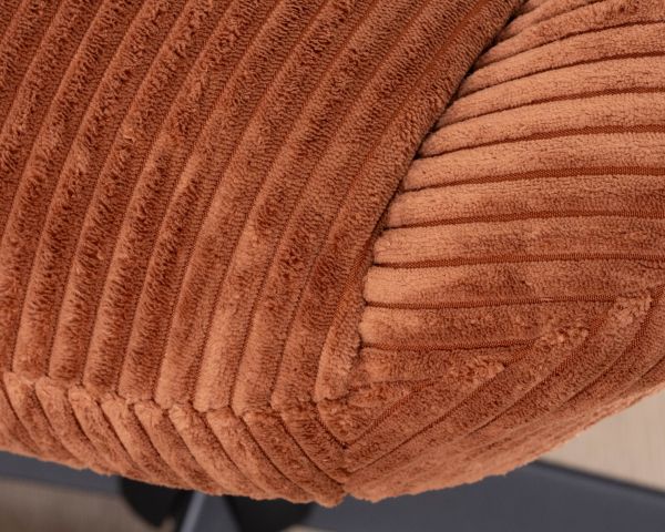 Sillón giratorio de 360° en pana color terracota «Bissett»