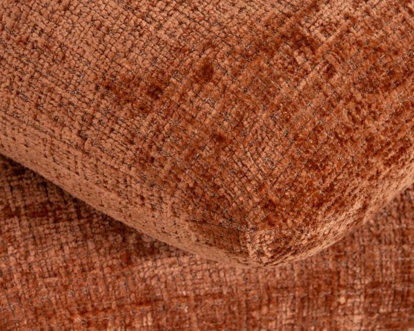 Puf giratorio de 3 niveles con diseño orgánico, confeccionado en tejido de trama cobriza «Flow», con un estilo retro chic
