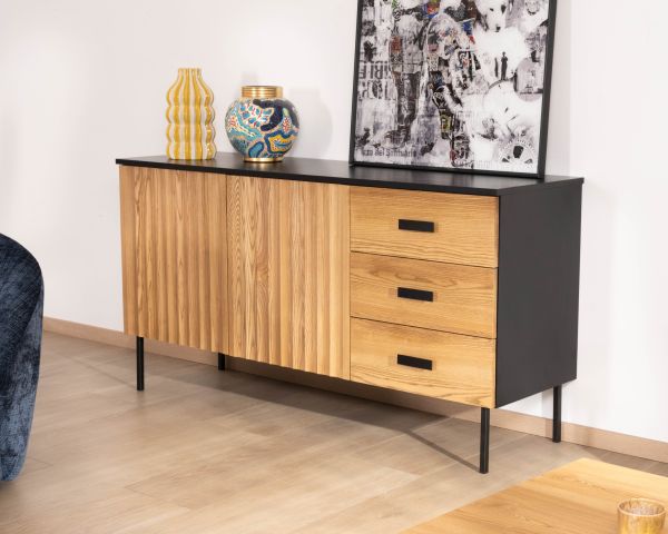 Aparador de fresno macizo de estilo «newtro» «Sydney», 160 cm