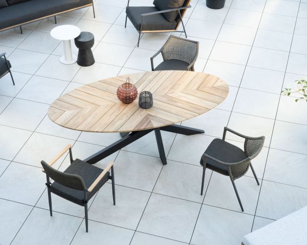Lote de 2 sillas de jardín envolventes de cuerda trenzada gris oscuro «Chair'ming»