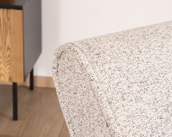 Tumbona de diseño para interior, de tela tejida en color blanco roto «Syltan»