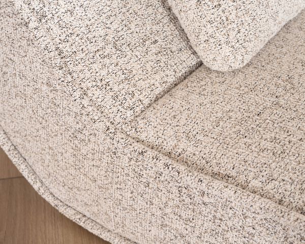 Tumbona de diseño para interior, de tela tejida en color blanco roto «Syltan»