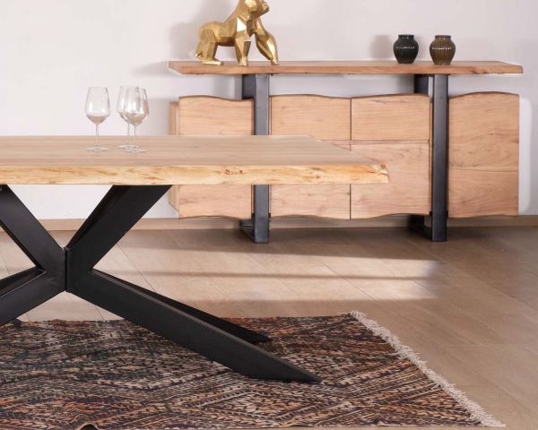Aparador con cajones de madera maciza natural «Zen Black»