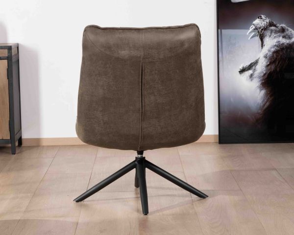 Sillón relax ultracómodo con base giratoria «Grundy» en tejido de microfibra verde caqui
