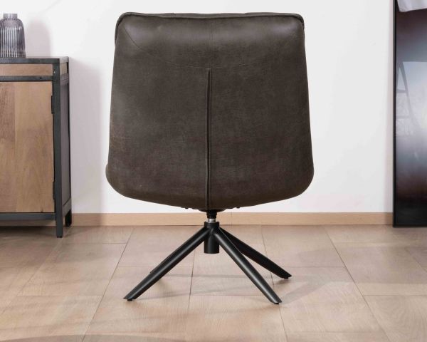 Sillón giratorio ultracómodo de microfibra gris oscuro «Grundy»