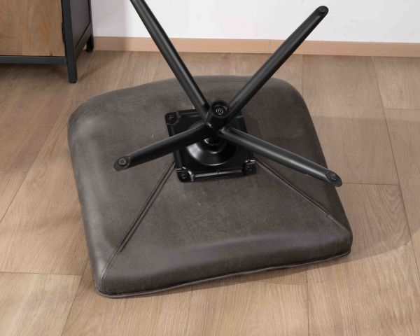 Sillón giratorio ultracómodo de microfibra gris oscuro «Grundy»