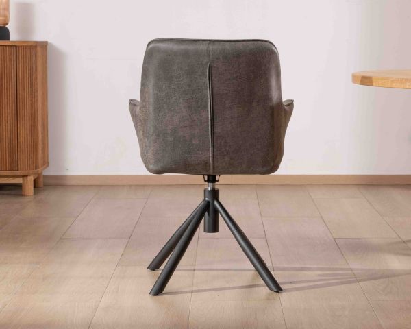 Lote de 2 sillas envolventes con base giratoria «Ritchey», de microfibra gris