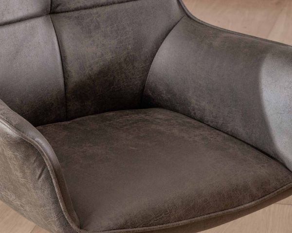 Lote de 2 sillas envolventes con base giratoria «Ritchey», de microfibra gris