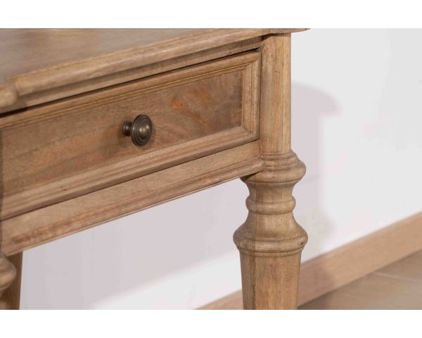 Mesita de noche de madera maciza de mango natural, estilo clásico «Legacy» 