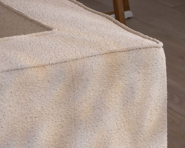 Sofá modular en esquina de tejido bouclé beige «Alcázar»
