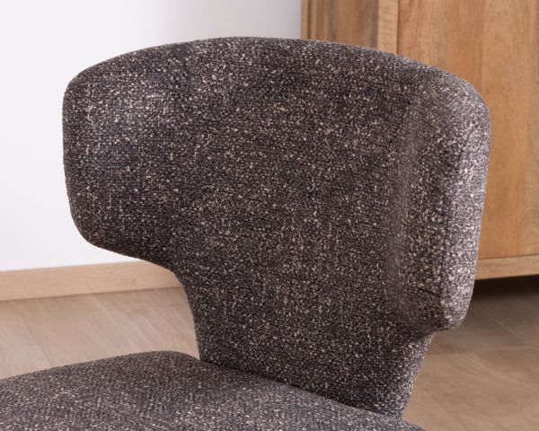 Lote de 2 sillas de tela jaspeada en gris oscuro «Milano», con tapizado integral de estilo de diseño