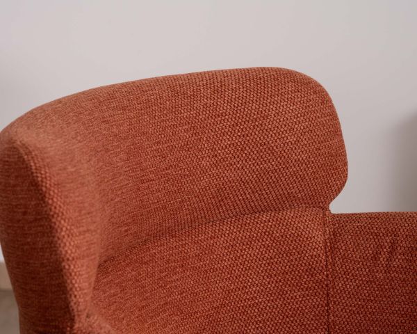 Lote de 2 sillas de comedor de color terracota con patas de metal, estilo vintage «Riméno»
