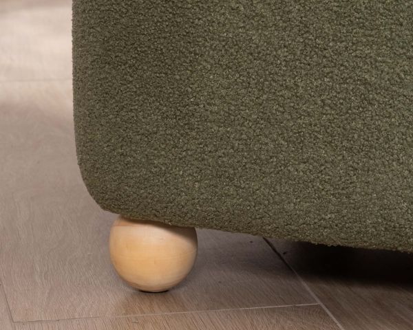 Pequeño sillón de estilo retro «Wala» en tela verde caqui