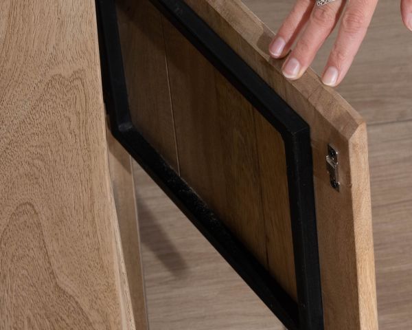 Mueble de televisión grande de 180 cm de madera maciza de mango con puertas, compartimentos y cajones «Gola»