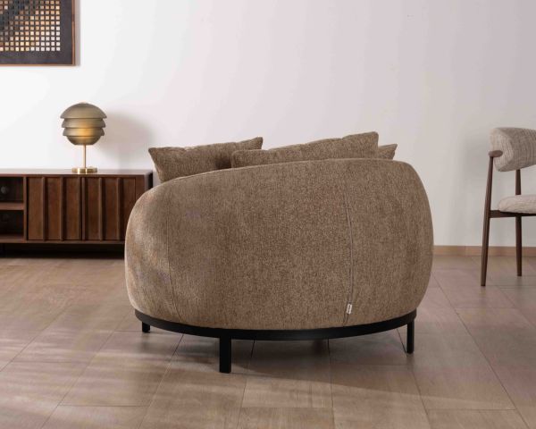 Sillón XL de tejido rizado color topo «Sweet Culture», 120 cm, ultracómodo