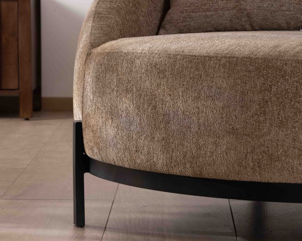 Sillón XL de tejido rizado color topo «Sweet Culture», 120 cm, ultracómodo