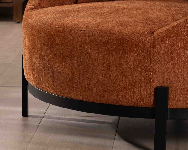 Sillón XL de 120 cm, ultracómodo, con cojines a juego «Sweet Culture» de tejido rizado en color terracota