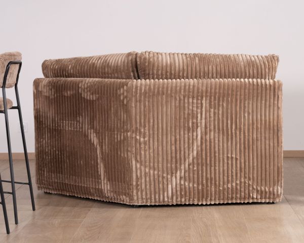 Módulo de esquina para sofá modular de color camel, de terciopelo de rizo ancho «Kédusa»