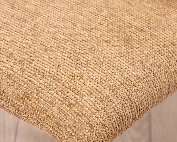 Lote de 4 sillas de comedor con tapizado integral en tela de color amarillo dorado «Otto», de estilo de diseño