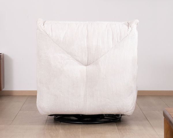 Sillón giratorio y reclinable de pana cruda «Cascada»