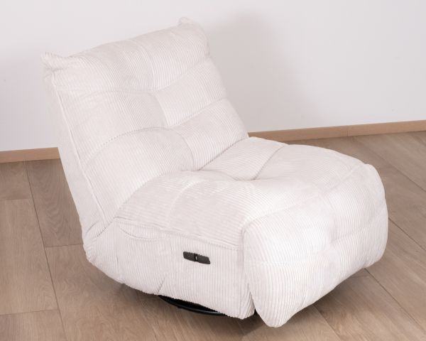 Sillón giratorio y reclinable de pana cruda «Cascada»