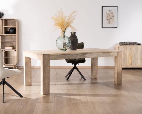 Mesa de comedor extensible de 200 a 290 cm de madera de mango «Jappy»