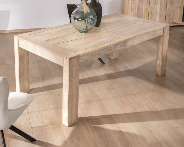 Mesa de comedor extensible de 200 a 290 cm de madera de mango «Jappy»